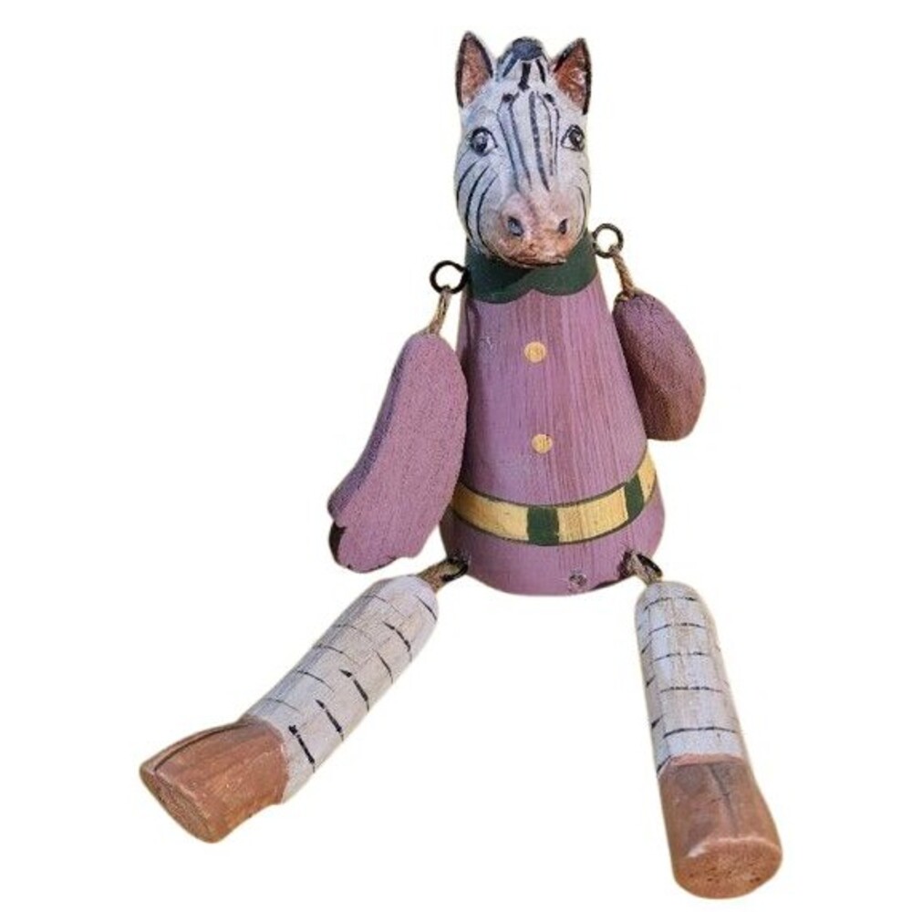 BC 5.5 Inch Dangling Leg Zebra Shelf Sitter With Pink Dress